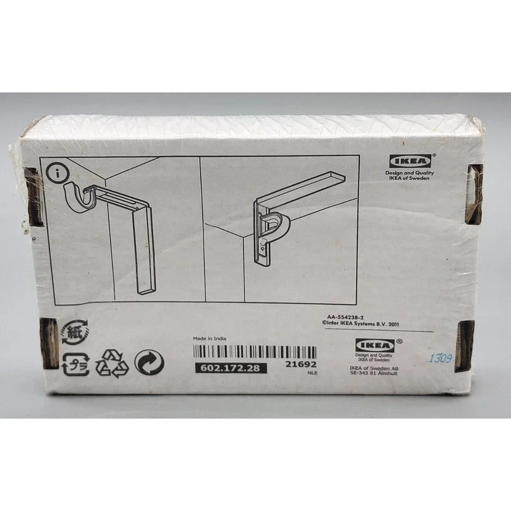 Set of 4 IKEA Betydlig Curtain Rod Holders Brackets Black 602.172.28
